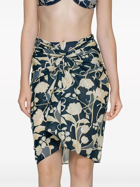 Agua By Agua Bendita Emelina Perla floral-print pareo - Blue