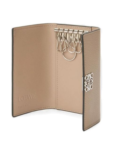 LOEWE anagram-detail leather keyring - Neutrals