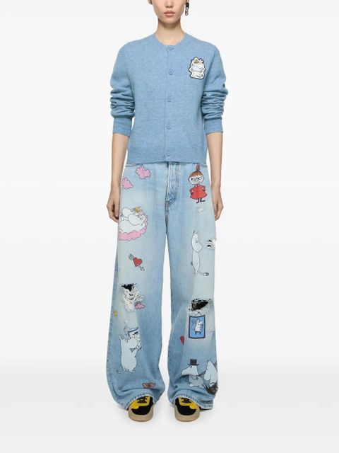 Acne Studios x Moomin logo-patch cardigan - Blue - zdjęcie produktu nr 2