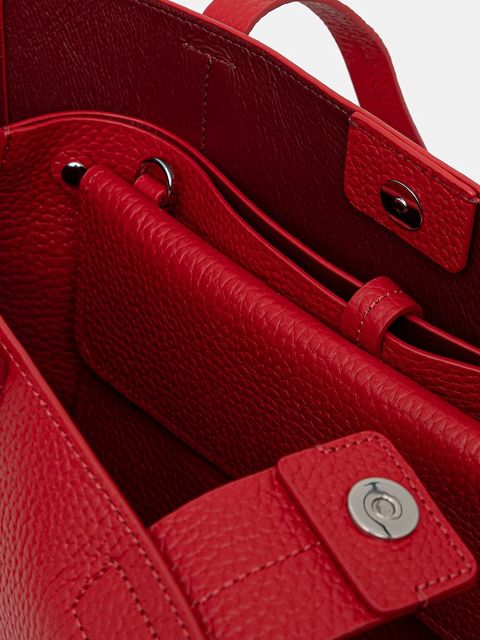 Marc O'Polo torebka skórzana kolor czerwony 5000009143