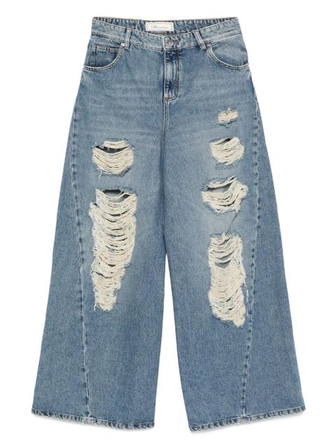 Blumarine distressed frayed jeans - Blue - zdjęcie produktu nr 1