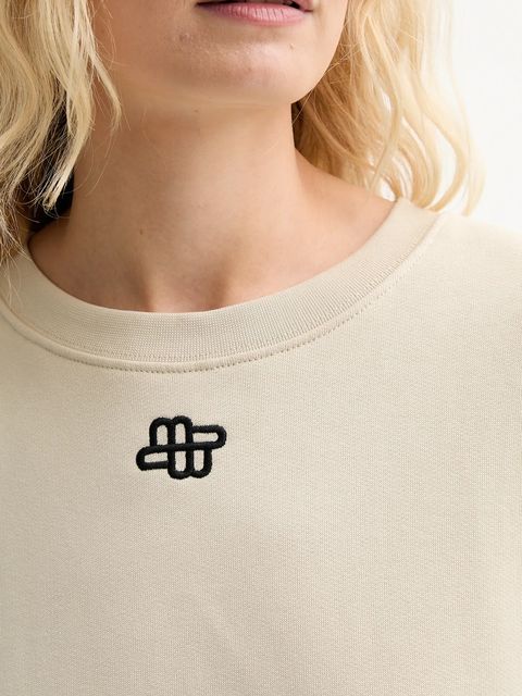 MUNTHE bluza bawełniana PERNE damska kolor beżowy gładka 252111425263