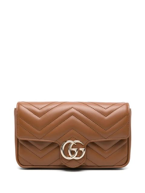 Gucci small GG Marmont clutch bag - Brown - zdjęcie produktu nr 1