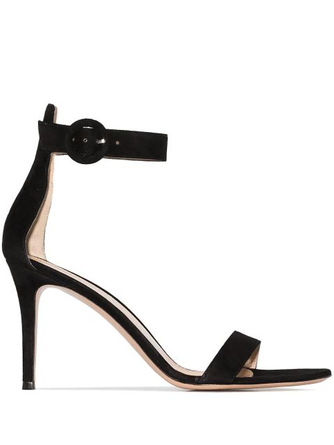 Gianvito Rossi Portofino 85mm suede sandals - Black - zdjęcie produktu nr 1