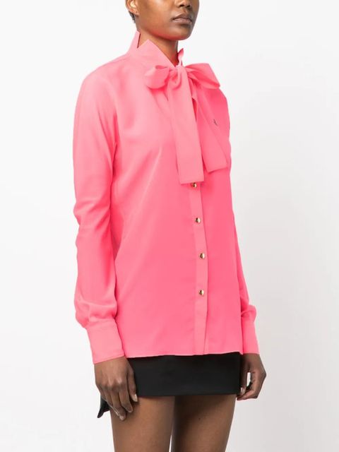Vivienne Westwood logo-embroidered tie-fastening shirt - Pink