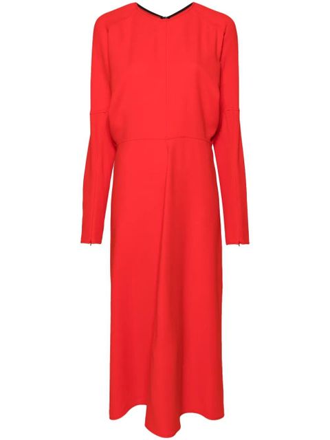 Victoria Beckham draped cady midi dress - Red - zdjęcie produktu nr 1