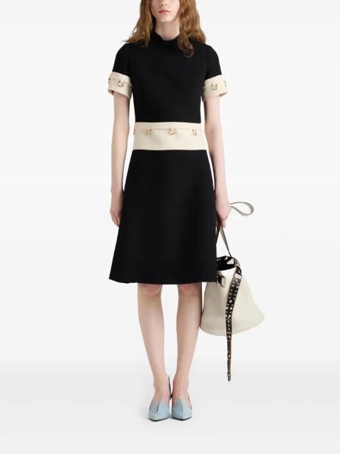 Prada ring-detail midi dress - Black