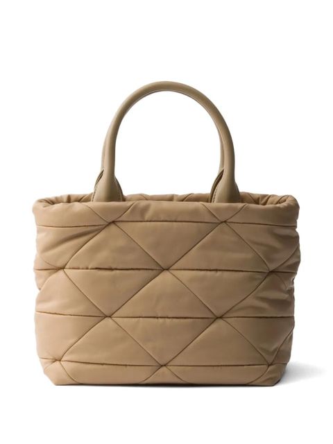 Prada small padded Re-Nylon tote - Neutrals