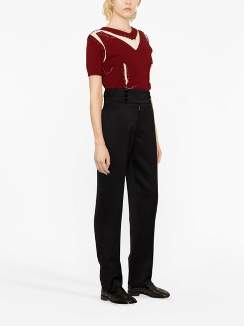 Maison Margiela four-stitch tapered wool trousers - Black