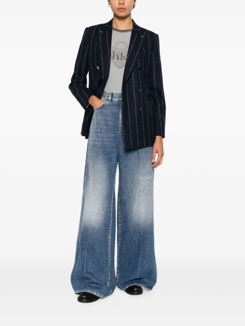 Max Mara pinstripe double-breasted jacket - Blue