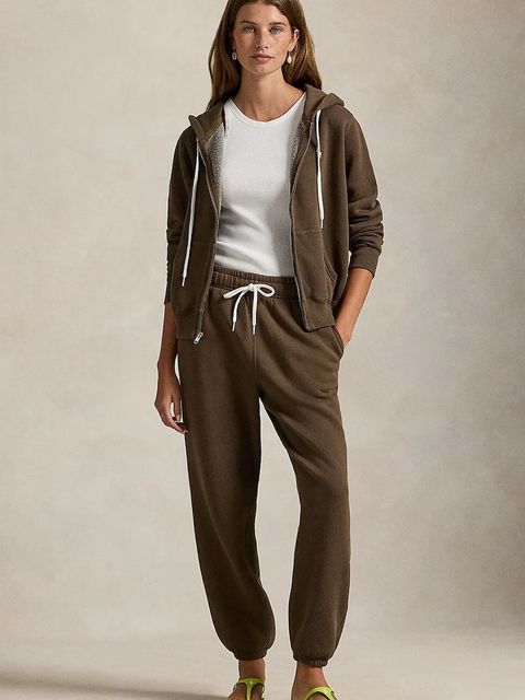 Polo Ralph Lauren spodnie dresowe kolor zielony gładkie 211971700