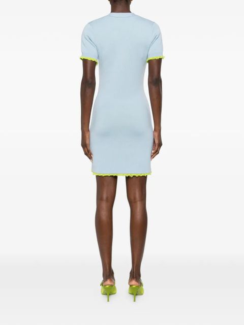 Casablanca pearl-embellishment mini dress - Blue