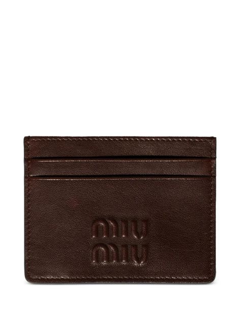 Miu Miu Nappa leather card holder - Brown - zdjęcie produktu nr 1