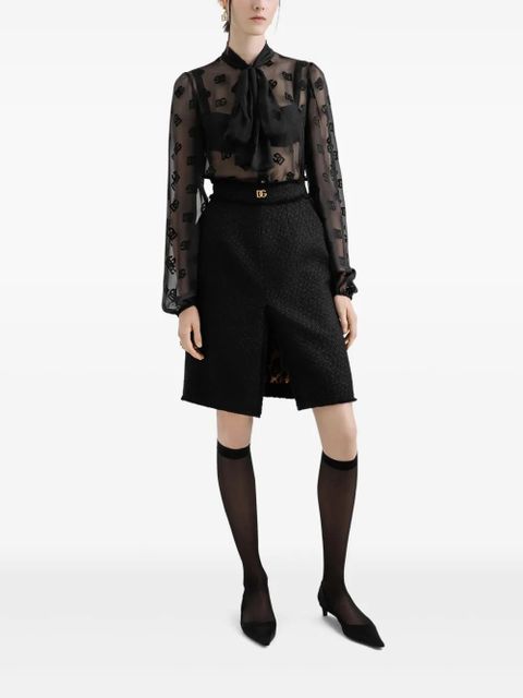 Dolce & Gabbana DNA tweed midi skirt - Black