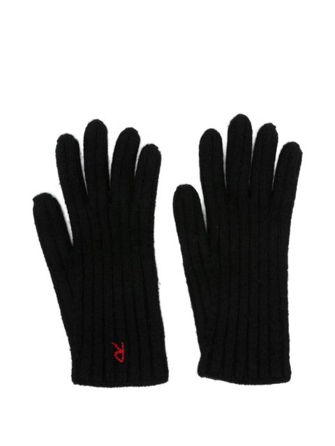 Ruslan Baginskiy ribbed embroidered gloves - Black - zdjęcie produktu nr 1
