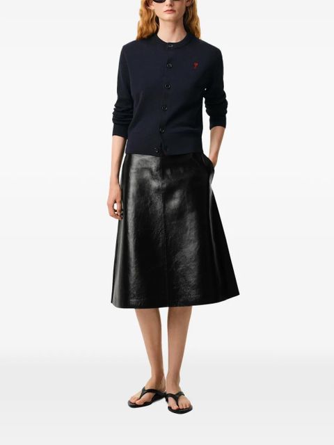 AMI Paris Ami De Coeur wool blue cardigan - zdjęcie produktu nr 2