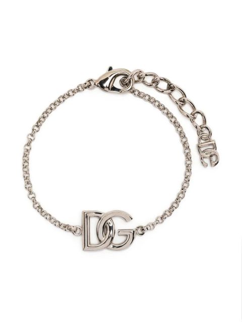 Dolce & Gabbana logo-plaque polished-finish bracelet - Silver