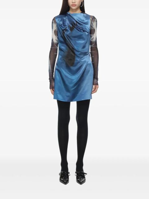 Jean Paul Gaultier Hand-print mini dress - Blue