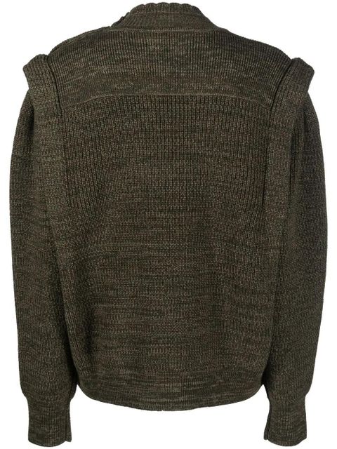 MARANT ÉTOILE Meerya padded-shoulder knit jumper - Green - zdjęcie produktu nr 2
