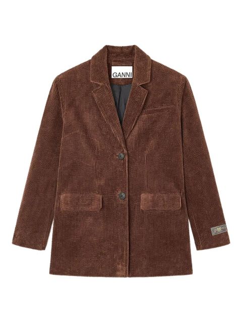 GANNI long-sleeve corduroy blazer - Brown - zdjęcie produktu nr 1