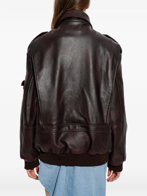 Coperni leather epaulette-detail jacket - Brown