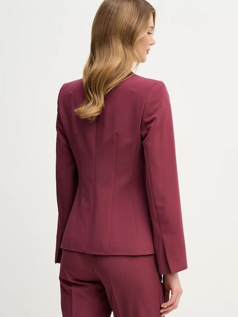 Sisley marynarka kolor bordowy jednorzędowa gładka 2KVXLW01Q