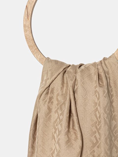 Tommy Hilfiger szal damski kolor beżowy wzorzysty AW0AW17789 - zdjęcie produktu nr 2