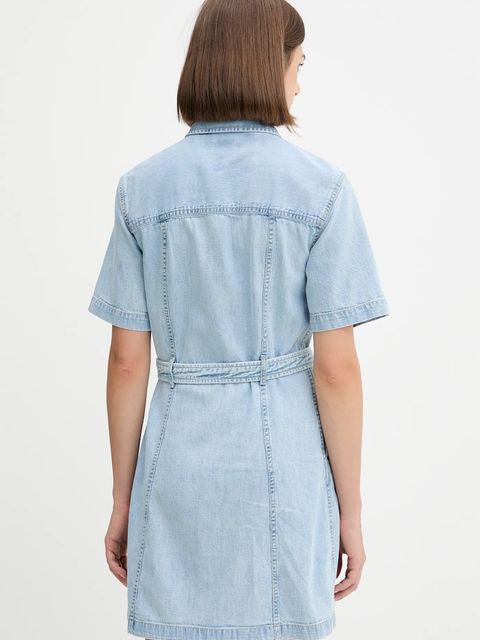 Tommy Jeans sukienka jeansowa kolor niebieski mini prosta DW0DW21168