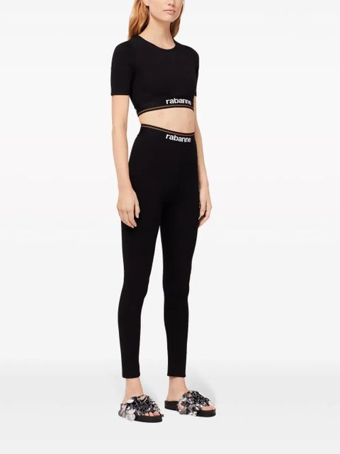 Rabanne Bodyline logo-waistband leggings - Black
