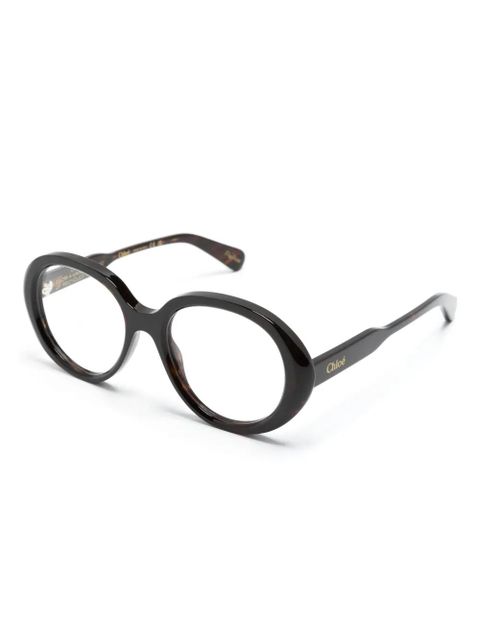 Chloé Eyewear tortoiseshell round-frame glasses - Brown - zdjęcie produktu nr 2