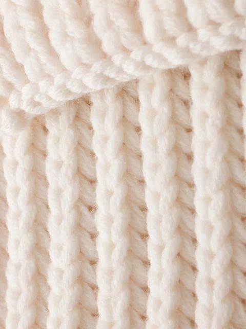 Prada enameled-triangle rib-knit scarf - Neutrals - zdjęcie produktu nr 2