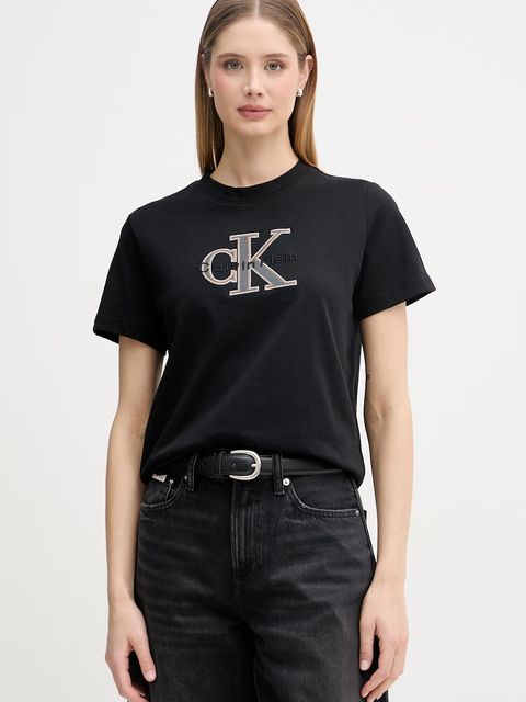Calvin Klein Jeans t-shirt basic damski bawełniany - zdjęcie produktu nr 2