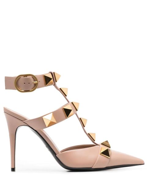 Valentino Garavani Roman Stud caged leather pumps - Neutrals - zdjęcie produktu nr 1