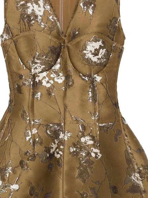 Simkhai Brynelle floral-jacquard mini dress - Brown - zdjęcie produktu nr 2