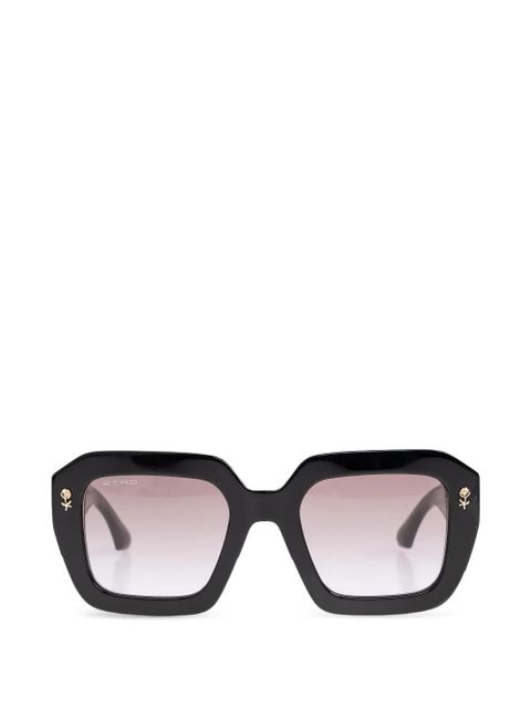 ETRO floral-detail square-frame sunglasses - Black - zdjęcie produktu nr 1