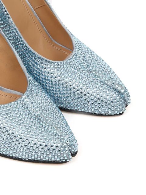 Maison Margiela Tabi 110mm rhinestone-embellished pumps - Blue
