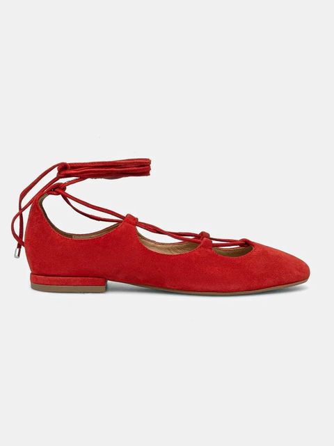 Answear.LAB baleriny zamszowe kolor czerwony