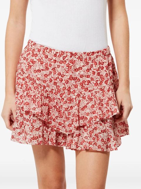 MARANT ÉTOILE JOCADIA ruffled floral-print mini shorts - Red
