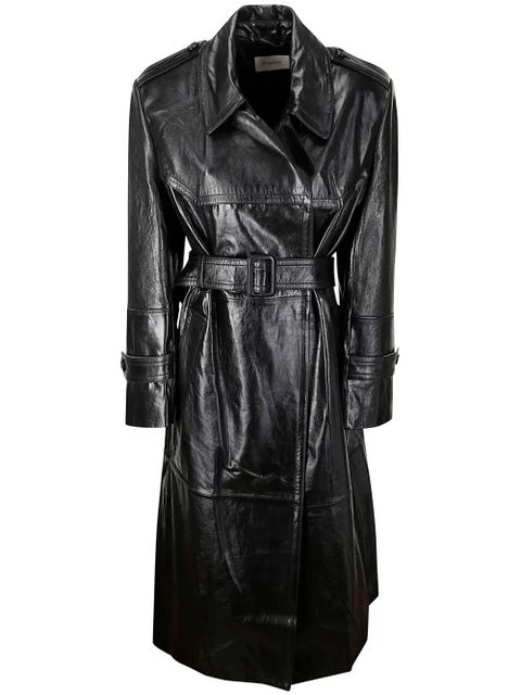 Sportmax leather trench coat - Black - zdjęcie produktu nr 1