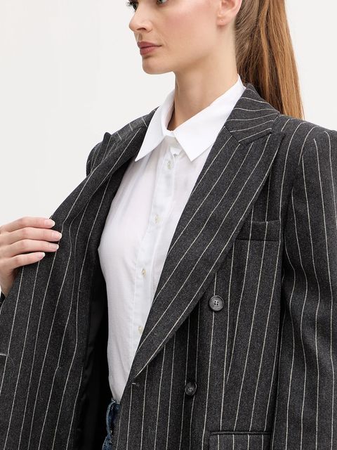 MAX&Co. marynarka z dodatkiem wełny kolor szary oversize wzorzysta 2528046042200