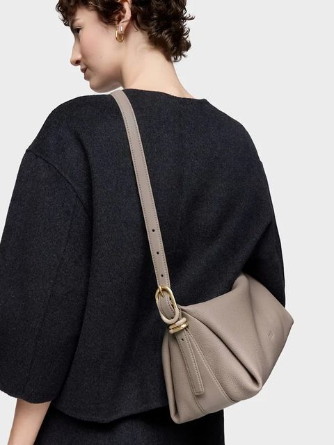 Tous torebka skórzana FOLD kolor szary 2002306744