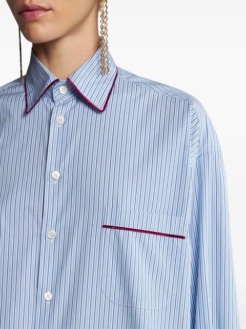 ETRO striped cotton-poplin shirt - Blue