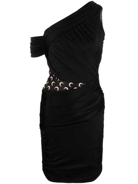 Marine Serre draped one-shoulder dress - Black - zdjęcie produktu nr 1