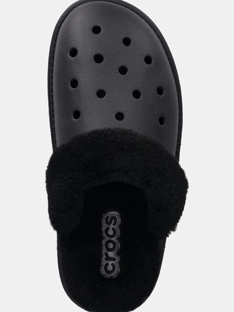 Crocs kapcie Classic Fuzz Scuff kolor czarny 212143