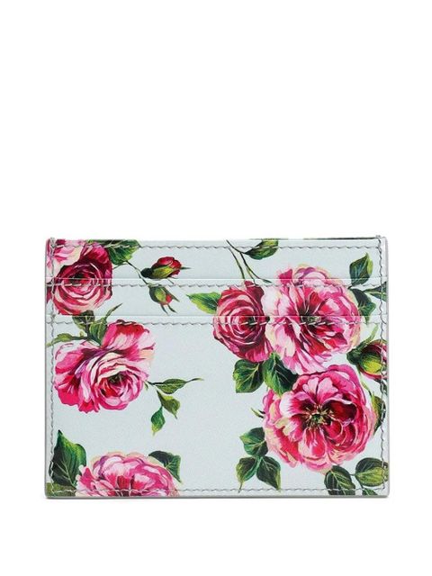 Dolce & Gabbana floral-print cardholder - White