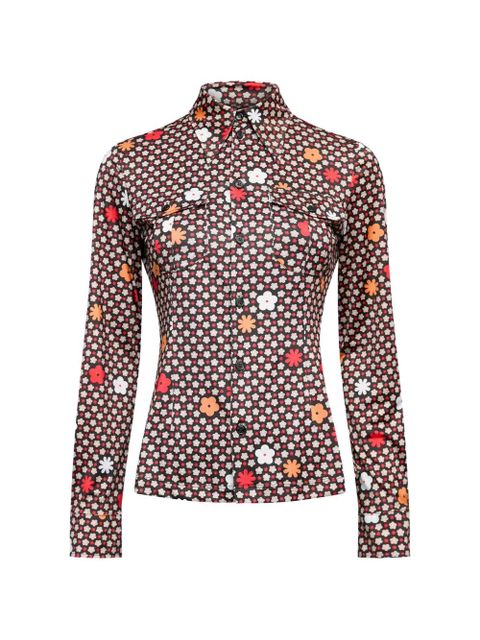 MM6 Maison Margiela graphic print pocket shirt - Brown - zdjęcie produktu nr 1