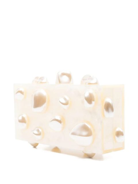 Cult Gaia Orbs pearl-embellished clutch - Neutrals