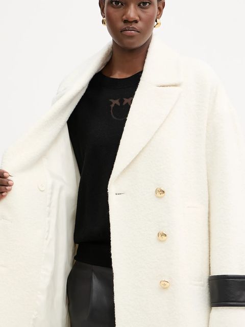 Pinko płaszcz z domieszką wełny kolor beżowy 105559 A2SH