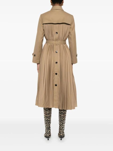 SANDRO double-breasted belted trench coat - Brown