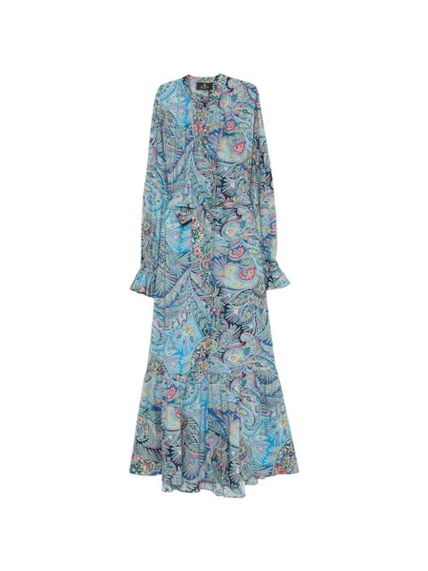 ETRO paisley-pattern ruffled maxi dress - Blue - zdjęcie produktu nr 1